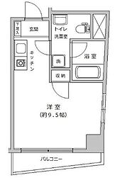 コートブランシュ ワンルームの間取図画像