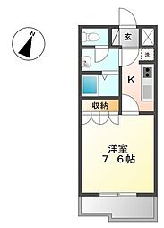 フローラーリア湘南 1Kの間取図画像
