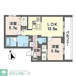 ヴェールマラン湘南台 2LDKの間取図画像