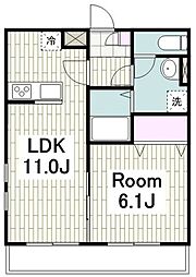 リブリ-SAIRIN23 1LDKの間取図画像