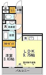 リベラマーロ2 1LDKの間取図画像