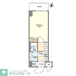 ライムレジデンス平塚ウエスト 1Kの間取図画像
