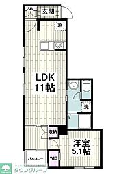 LaFuenteYuigahama 1LDKの間取図画像