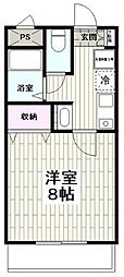 アクアコート 1Kの間取図画像