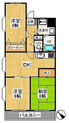 エクレール狭山 3DKの間取図画像
