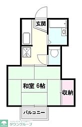 メロンハイム 1Kの間取図画像