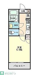 東武東上線 新河岸駅 徒歩9分の賃貸アパート 1階1Kの間取り