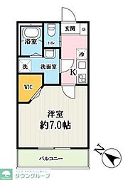 アトラス新狭山 2階1Kの間取り