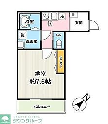 JR川越線 川越駅 徒歩14分の賃貸アパート 1階1Kの間取り