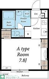 リブリ・リア 1Kの間取図画像