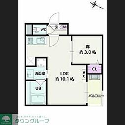 Jack unokiII 1LDKの間取図画像