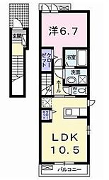 メゾンボヌール 1LDKの間取図画像