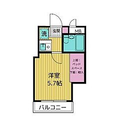 クラブコート志木 1Kの間取図画像