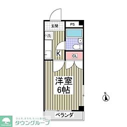 神山ビル 1Kの間取図画像