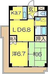 プロヴィデンス 2LDKの間取図画像