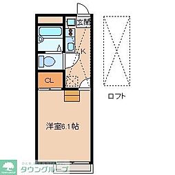 レオパレスFEDE 1Kの間取図画像