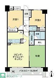 朝日マンション川越 3LDKの間取図画像