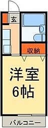 グレースハイツ狭山 1Kの間取図画像