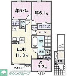 GROVE STAGE 2LDKの間取図画像