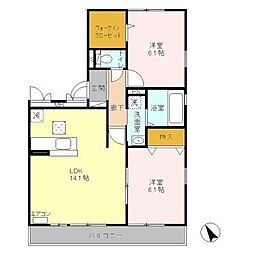 グランドソレイユ 2LDKの間取図画像