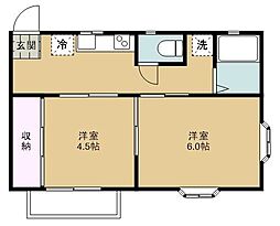 ガーデンフォレスト新所沢 2Kの間取図画像