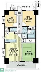 ライオンズマンション本川越駅前 2SLDKの間取図画像