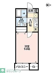 狭山市入間川2丁目アパート 1Kの間取図画像