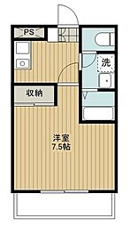 リバーサイド鹿島 1Kの間取図画像