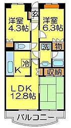 ファインドエル2新宿 3LDKの間取図画像