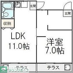 メゾンエクセK 1LDKの間取図画像