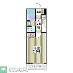 アテレーゼ上福岡 1Kの間取図画像
