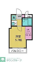 クラブコート志木 1Kの間取図画像