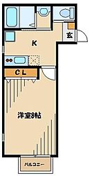 ビブレ秋津 1Kの間取図画像