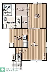 コンフォートヒルズB 1LDKの間取図画像