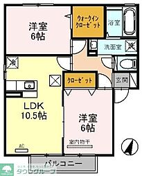 マインフォレスト 2LDKの間取図画像