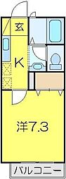 AUBE 1Kの間取図画像