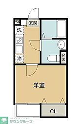 エクセラン所沢 1Kの間取図画像