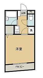ウェルストーン 1Kの間取図画像