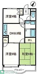 グリーンヒルマンション 3DKの間取図画像