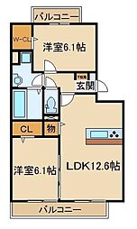 シルエーラ 2LDKの間取図画像