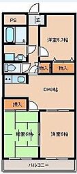イースト・リッチ 3DKの間取図画像