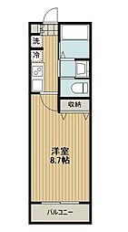 シャンソニエTOKOROZAWA 1Kの間取図画像