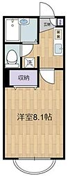 第5グリーンハイツ 1Kの間取図画像