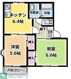 フレグランス岸E 2DKの間取図画像