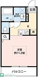 STONE RIVER 西所沢B ワンルームの間取図画像