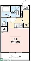 STONE RIVER 西所沢B ワンルームの間取図画像