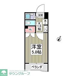 アミティY 1Kの間取図画像