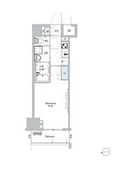 ディームス蔵前 9階1Kの間取り