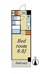 S-RESIDENCE錦糸町パークサイド 7階1Kの間取り