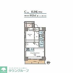 ラグゼナ秋葉原 11階1LDKの間取り